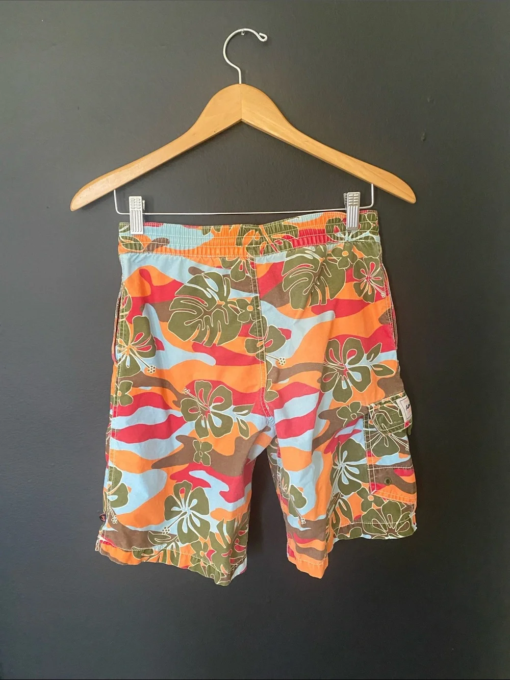 GAP Boy’s Multicolor Floral Swim Shorts - Orange, Blue, Green, Pink